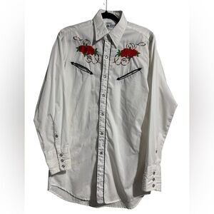 Vintage MWG Western’s Best Cowboy Shirt Medium Made in Winnipeg Extra Long Tail